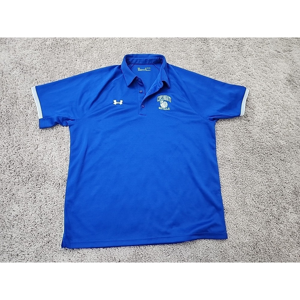 Cincinnati Royals Polo Shirt Mens XL NBA‎ Under Armour Loose HeatGear Blue